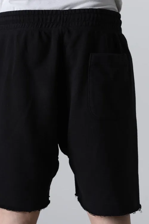 SAINT Mxxxxxx 'SAINT' SWEAT SHORTS/GRY/BLK embroidered SAINT LOGO basic shorts, distressed gray/washed black S-XL, four needles and six threads throughout, produced by a major domestic factory, imported Tajima machine embroidery, washed and distressed, original version